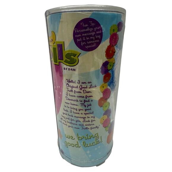 2005 GOOD LUCK MESSENGER TROLL - 3" DAM Troll Doll - NEW IN CONTAINER - Rare - Picture 4 of 8